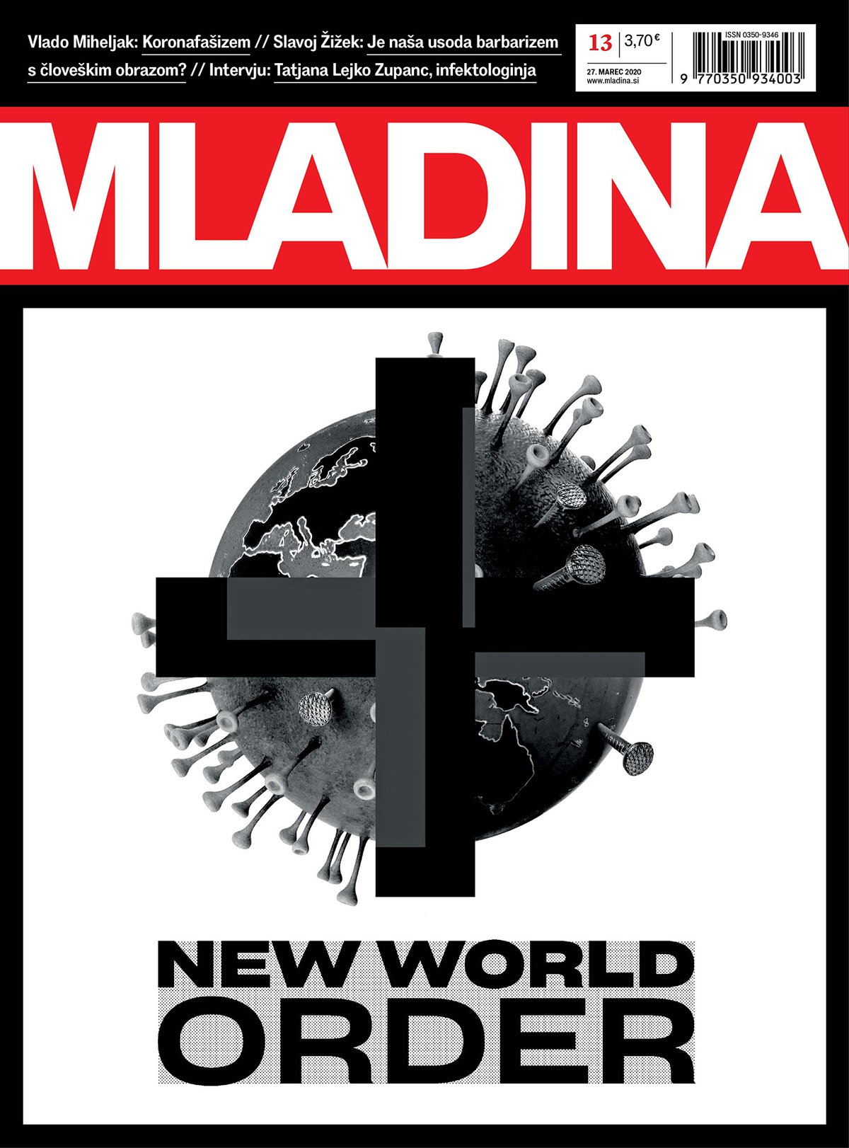 Cover of Mladina weekly, 27 March 2020